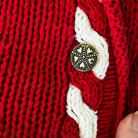 Vintage 90s Karen Scott Christmas Sweater Vest Teddy Bears 3D Trims Red Size 1X - Picture 11 of 12